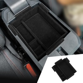 Maxzina Center Console Organizer Compatible with 2022-2025 Ford Maverick Console Tray Armrest Storage Box Flocked 2024 Maverick Accessories (Upper)