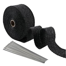 Heat Protection Tape, Heat Protection Tape, Exhaust Tape, Manifold Tape, Heat Protection Tape, Basalt Fibre, Heat Protection Exhaust Bandage 5 m, for Exhaust Manifolds of Motorcycles, with 10 Pieces