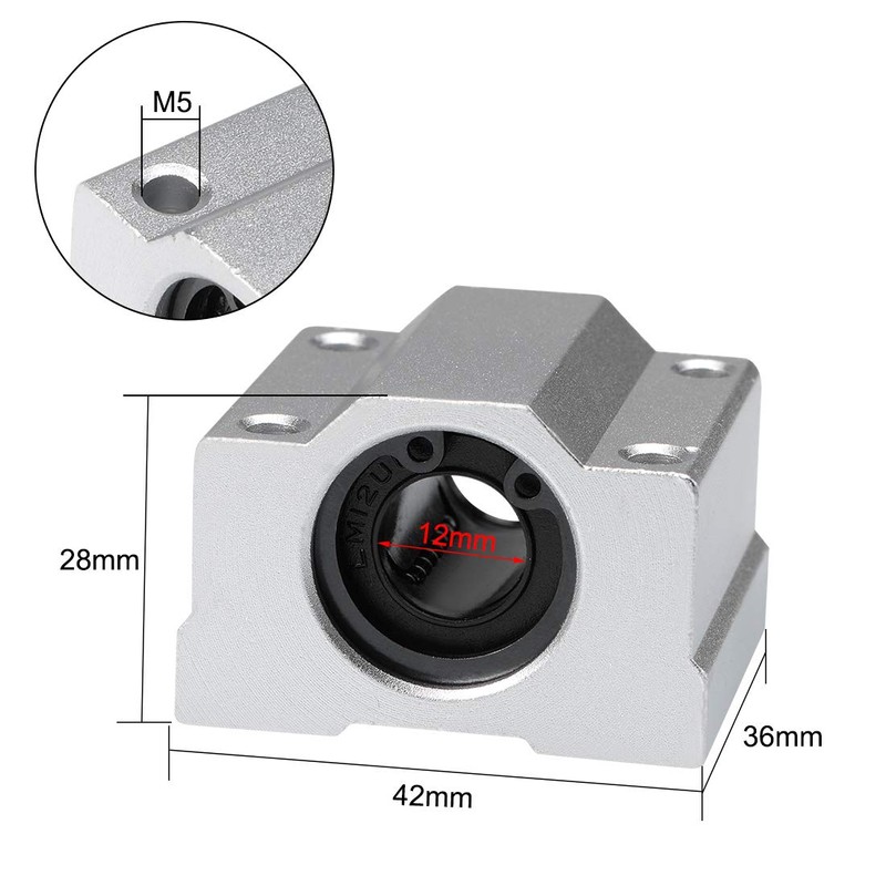 sourcing map SCS12UU Linear Ball Bearing Slide Block Units, 12mm
