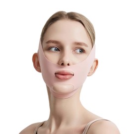 Meltryllis Face Belt, Small Face Belt, Chase Line Belt, Lift Up Mask, High Elasticity, Breathable, Adjustable, Slimming Face, Lift Up, Chin Support, Face Line Tightening, Unisex, Pack of 1 (Pink)