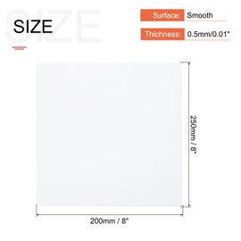 sourcing map White ABS Plastic Sheet 8 x 8 x 0.02 Inch for Building Model, DIY Crafts, Panel, Pack of 2 Pcs