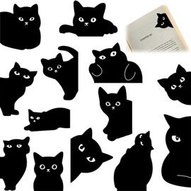 RAFIYU Magnetic Bookmarks Pack of 13, Cute Cat Bookmarks for Children, Magnetic Book Pages Markers, Cats Gifts for Cat Lovers, Women, Teachers, Students, Book Lovers