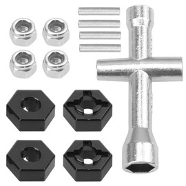 ShareGoo Aluminum 12mm Wheel Hex Nuts & M4 Lock Nuts Compatible with MJX Hyper Go 14301 14302 14210 16207 16209 16210 1/14 1/16 RC Car (Black)