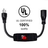 Outdoor Waterproof On/Off Switch Extension Cord, Heavy Duty 125v/250v Black