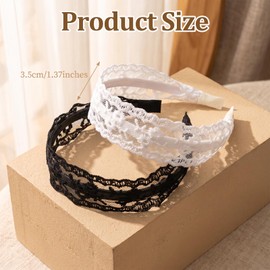 2Pack Lace Headbands for Women Vintage Floral Headband for Women
