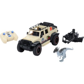 Matchbox RC Jurassic World Dominion Jeep Gladiator, 6-inch Dracorex Dinosaur Figure, Remote-Control Toy Car with Auto-Capture Claw