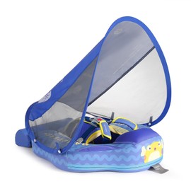 Mambobaby Float with Canopy Size Improved Non Inflatable Infant Baby Pool Float Smart Mambo Float Swim Trainer Add Tail Swim Float Mambo Float Solid Air Free Water Waist Swimming Ring