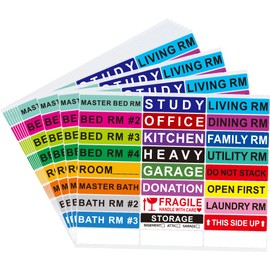 Hylabelest Pack of 270 Large Home Moving Labels for Boxes 25 Different Color Coded Stickers House Moving Supply, 1x4 Inch
