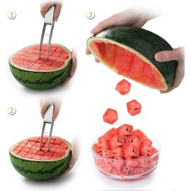 Watermelon Cutter Slicer Winnes Kitchen Tool Gadgets Melon Knife Cut Watermelon Into Cubes Stainless steel Cube Cutter