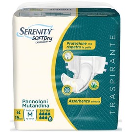 Serenity Soft Dry Sensitive Be Free Pannoloni Mutandina Taglia M, 15 Pannoloni