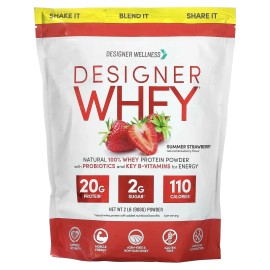 Diseñador Whey, Natural 100% Proteína de Suero en Polvo, Fresa de Verano, 2 lb (908 g)