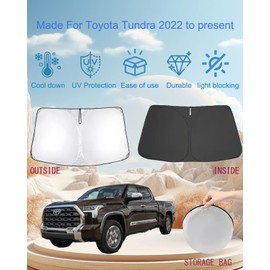 oricarmes Precisely Designed for 2022-2025 Toyota Tundra Sunshade 99% UV Blocking Toyota Tundra Accessories Windshield Sun Shade Custom Fit & OEM-Approved Design