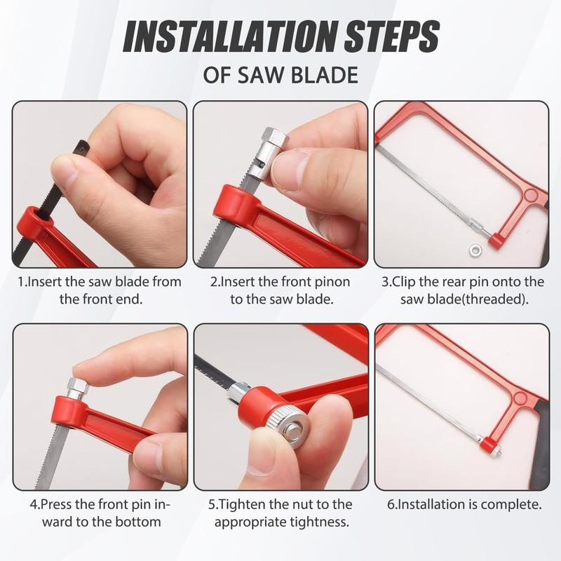 GMHLLES Hacksaw for Metal Cutting, Metal Saw Adjustable Angle Mini