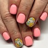 Peach Pink Press on Nails Short Square Fake Nails with