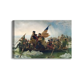 DECORARTS - Washington Crossing The Delaware, Emanuel Leutze Art Reproduction, Giclee Print for Home Wall Decor. 36x24 x1.5