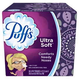 Puffs Ultra Soft & Strong Facial Tissues, 56 Count (Pack of 24)