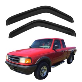 Rain Guards for 1993-2011 Ford Ranger, in Channel Window Rain Guards Compatible with Ford Ranger/Mazda B2300/B3000/B4000 Standard Cab, Durable Acrylic Window Visors for Ford Ranger Accessories