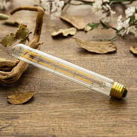 YFXRLIGHT Dimmable T10 led Long Bulb 8W Equal 80 watt E26 Light Bulb Warm White 2700K Edison Tube Light Bulbs 700LM for Rustic Pendant,Industrial Pipe,Wall sconces,8.9inch,Pack of 4