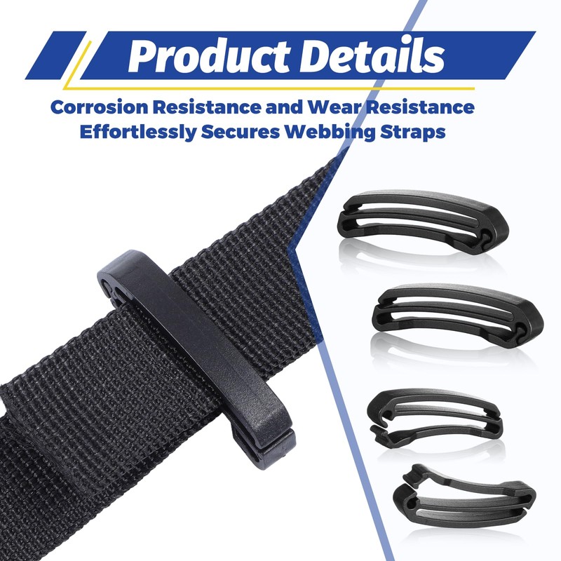 MBAIYO 12Pcs Backpack Webbing Strap Belt, Backpack Strap Clip Plastic