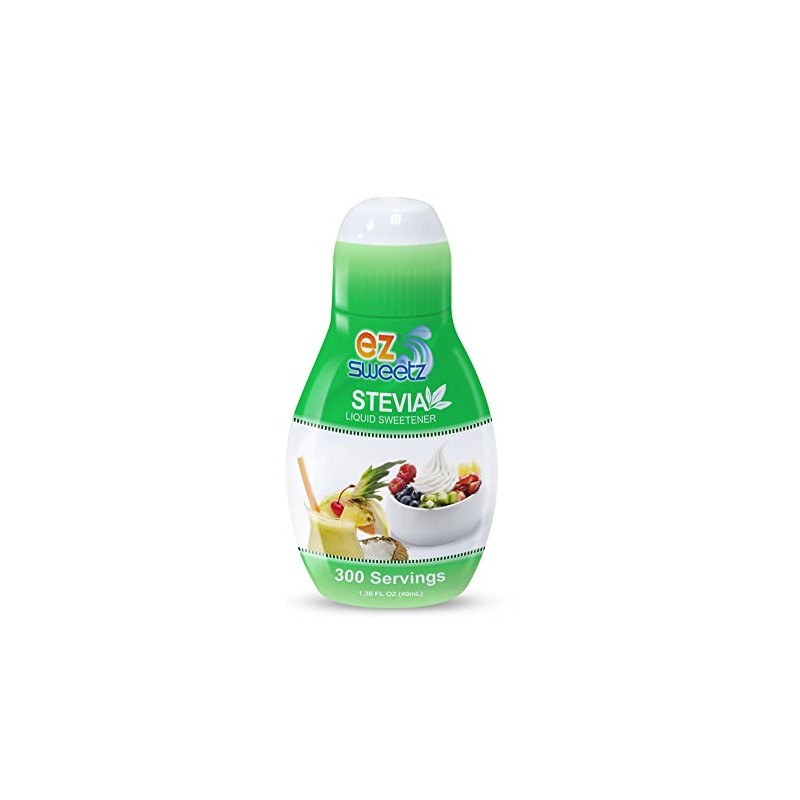 EZ-Sweetz (2-Pack 1.36oz - Liquid De-Bittered Stevia Sweetener 300 Servings/Bottle)