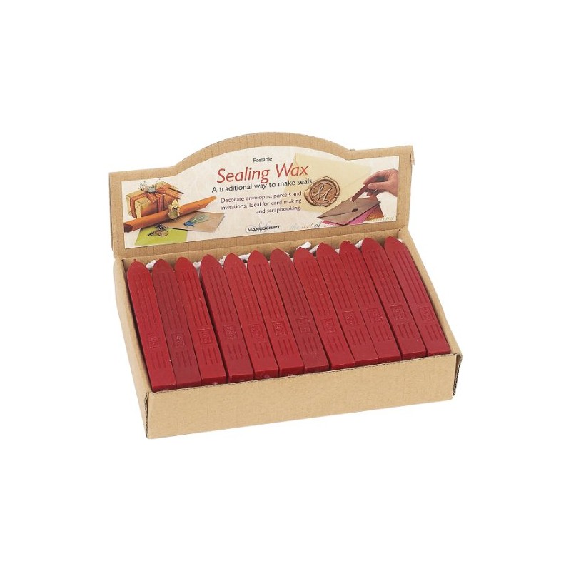 Manuscript Pen Traditional Seal Wax Stick with Wick, Red