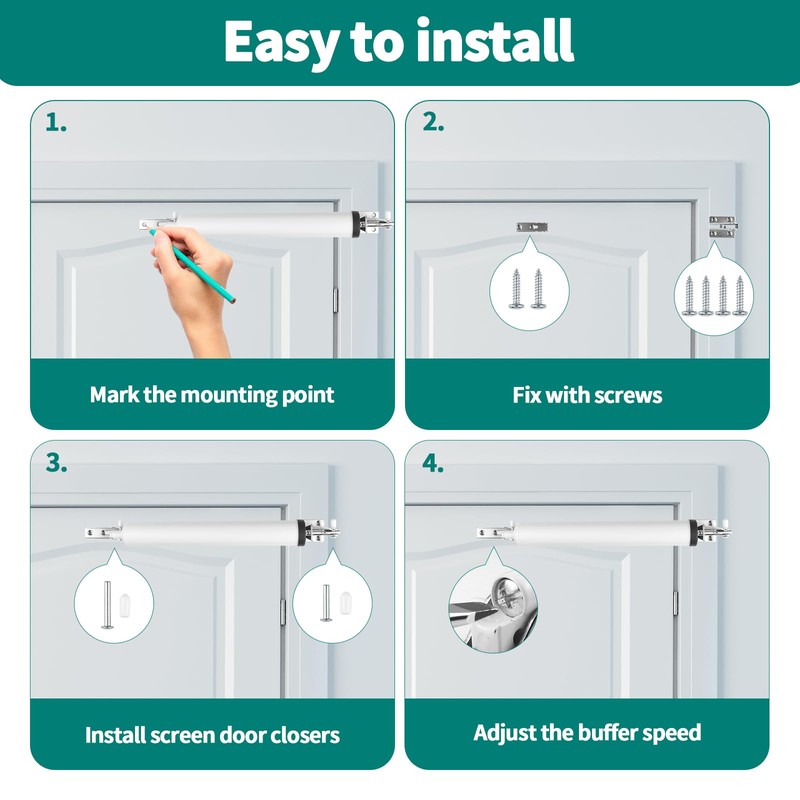 Heavy Duty Pneumatic Screen and Storm Door Closer