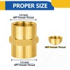 5-PACK GUOFIS Brass Pipe Fittings Coupling,1/2" NPT Female to 1/2"