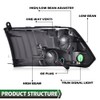 GRAND ORANGE Headlights Assembly Compatible with 2009-2012 Dodge Ram 1500
