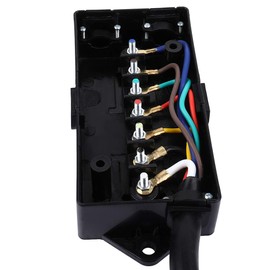 cciyu Heavy Duty 7 Way Plug Inline Trailer Cord with 7 Gang Junction Box, 7 Pin Trailer Wiring Harness for RV Truck Camper, Weatherproof, 8 Feet