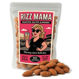 Rizz Mama - Roasted Salted Almonds, Funny Gift for Cool Mom, Mother’s Day Snack with Attitude, Hilarious Almond Gift for Women, Trendy Mom Present, Confident Mom Gag Gift
