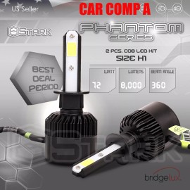 Stark 72W 8000LM US BridgeLux Chip LED Kit 6000K Headlight High Beam Bulbs - H1
