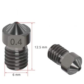 3Dman 5 pcs V6 Hardened Steel 0.4 mm High Temperature Resistant Nozzles + 5 pcs 0.4 mm Cleaning Needles for E3D Hotend 3D Printers