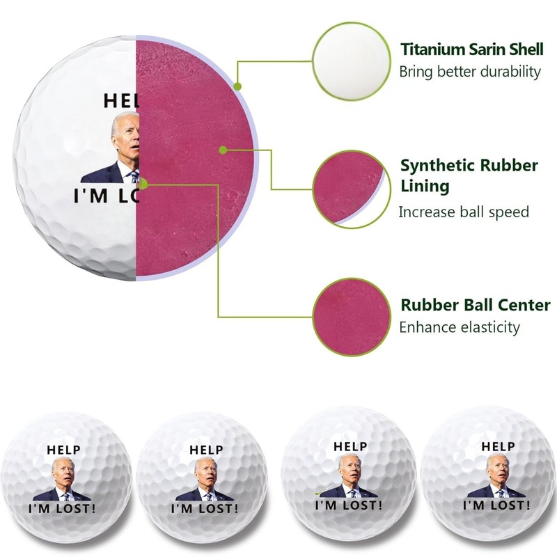 botogift 4 Pcs Funny Golf Balls for Birthday, Father’s Day