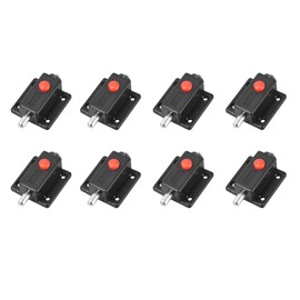 METALLIXITY Button Bolt Latch (1.46"x1.38") 8Pcs, ABS Security Push Button Spring Loaded Latch - for Furniture Drawer Doors, Chests, Black