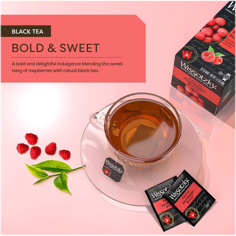 Wissotzky Raspberry Boost Black Tea (3 Pack - 60 Tea