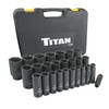 Titan 42406 26-Piece 1/2-Inch Drive Metric Deep Impact Socket Set