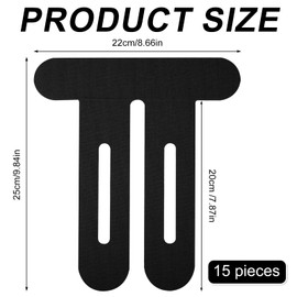 15pcs Precut Kinesiology Tapes for Knees, Waterproof Breathable Kinetic Sport Tape Latex-Free Elastic Athletic Strips Knee Support Patch Stickers for Stability & Muscle Support(Black)