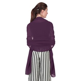 World of Scarfs Chiffon Scarves Shawls Wraps for Wedding Party Special Occasions Big Size 90 x 190 Cms (Plum)