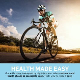 Dr. Arthritis Essentials Ankle Brace Support for Women & Men, Stabilizing Wrap for Sprains, Tendonitis, Achilles Injuries, Running, Basketball & More, Fits Left & Right Foot (Blue - Single)