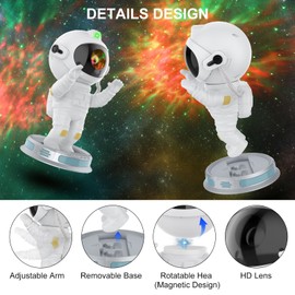 CXXDE Astronaut Star Projector Galaxy Night Light, Galaxy Starry Nebula Ceiling Projection Lamp with Timer and 360°Adjustable,Space Buddy for Kids Adults Room Decor