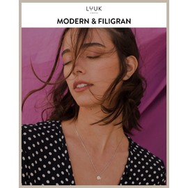 LUUK LIFESTYLE Stainless Steel Necklace With Pendant And Card with Happiness Saying, Lucky Charm, Friendship Necklace, Silver, Gold, Rose Gold, silver