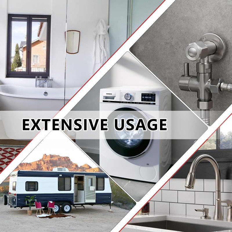 EFIELD Dual Compression Outlet Multi-Turn Angle Stop Valve,1/2" NOM (5/8"