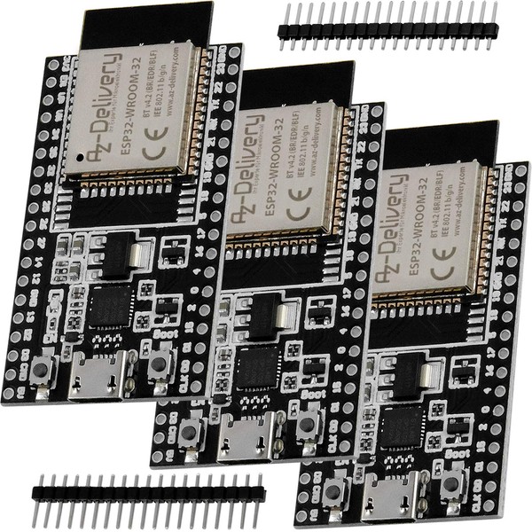 AZDelivery 3 x ESP32 Board Dev Kit C V4 NodeMCU