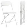 Real Relax Plastic Folding Chairs Set of 4, White Plastic