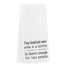 Wine Gifts for Hostess Wine Lovers Funny Wine Kitchen Towels They Should Put More Wine in A Bottle Bar Towels Wine Accessories Decor Waffle Weave Tea Towels Dish Towels for Kitchen 14×23 Inches