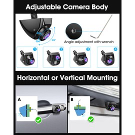 【360°Rotatable】 AHD 1080P Backup Camera for Car Truck Back Up Camera for Cars RV Front Rear View Reverse Camera Super Night Vision IP69K Waterproof Parking Assist Universal 170° Wide Angle12V-24V