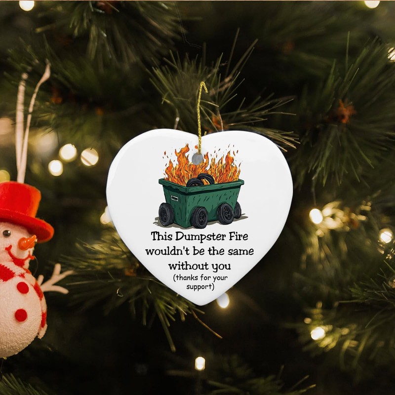 Dumpster Fire Christmas Ornament - Dumpster Fire Gifts for Women