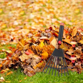 DOITOOL Hand Rake Garden Tool, 2PCS Plastic Hand Rake Soil Tiller with Ergonomic Handle, Small Rake for Leaves, Gardening, Cultivating, Loosening Soil & Spreading Mulch