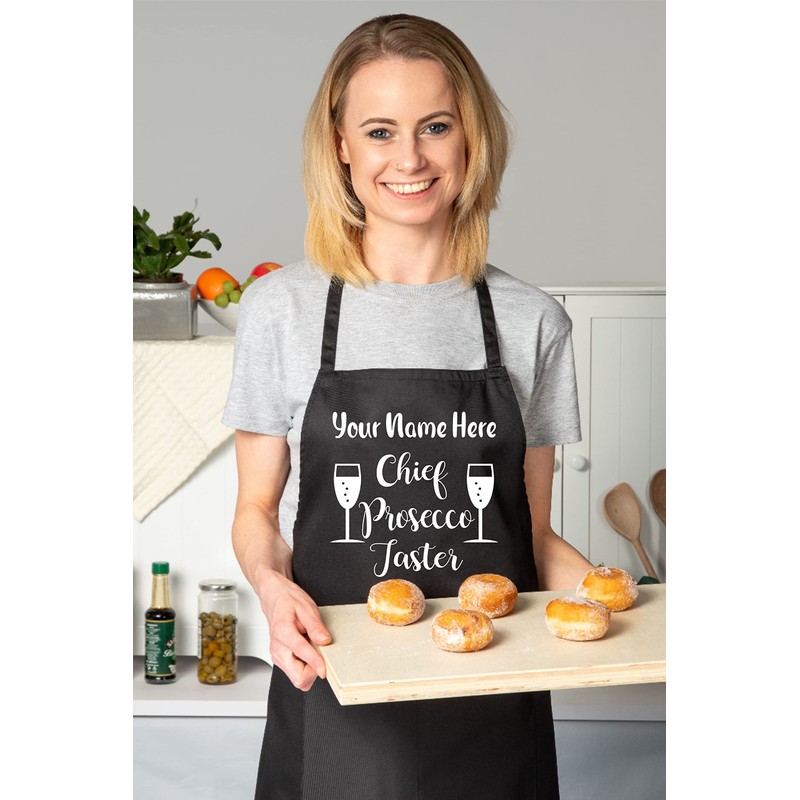 Print4U Customise This Apron Chief Prosecco Taster Any Name Here