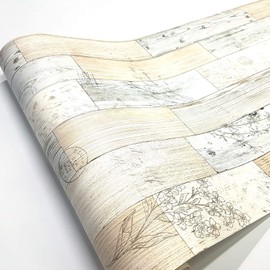 RoyalWallSkins Wood Panel Pattern Wallpaper Latina, Vintage Wallpaper Peel and Stick Wall Covering Decor Wood Plank Wooden Grain Film (WPSH01516: 19.6" x 118")